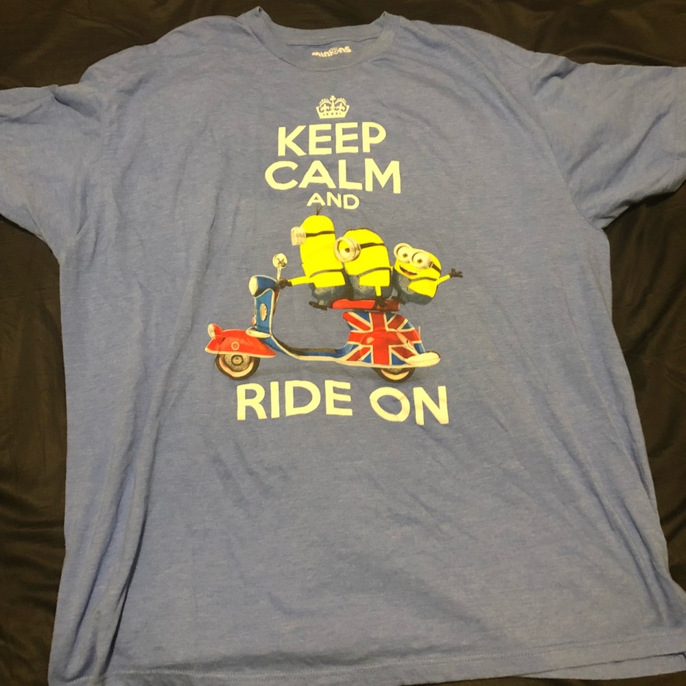 Keep calm and ride on minion shirt size XXL